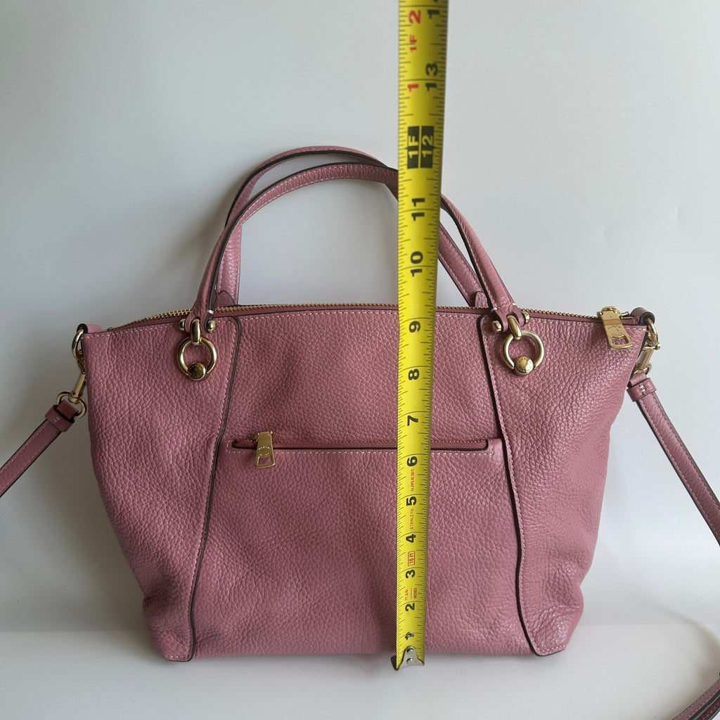 Coach Kacey Satchel True Pink Pebbled Leather Bag C6229