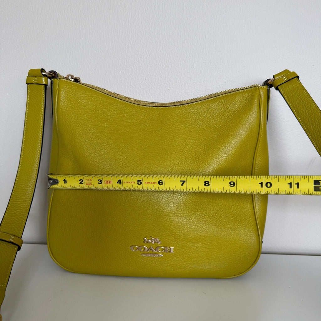 Coach Ellie File Bag Mustard Yellow Pebble Leather Crossbody C1648