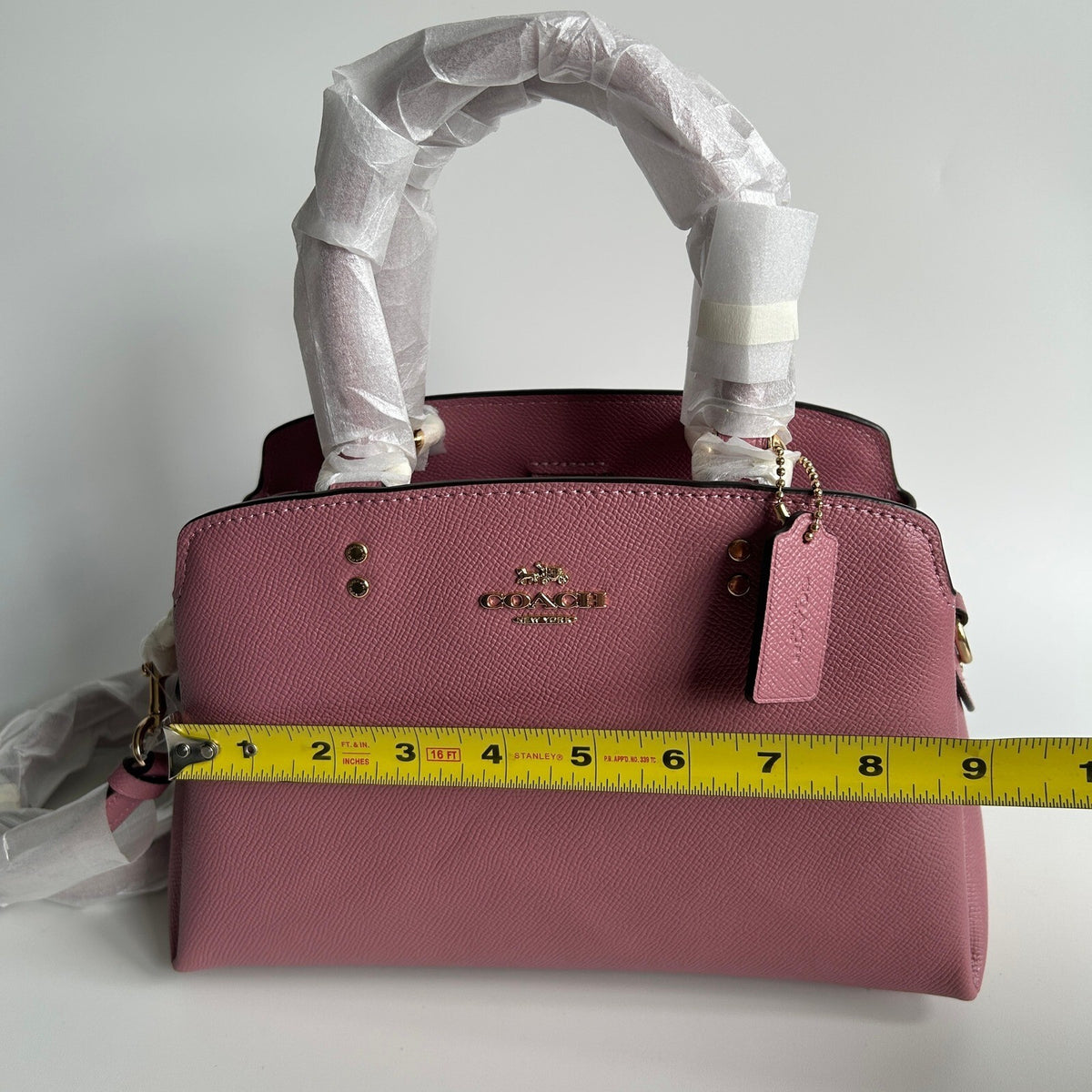 Coach Mini Lillie Carryall Rose Pink Crossgrain Leather Satchel 91146