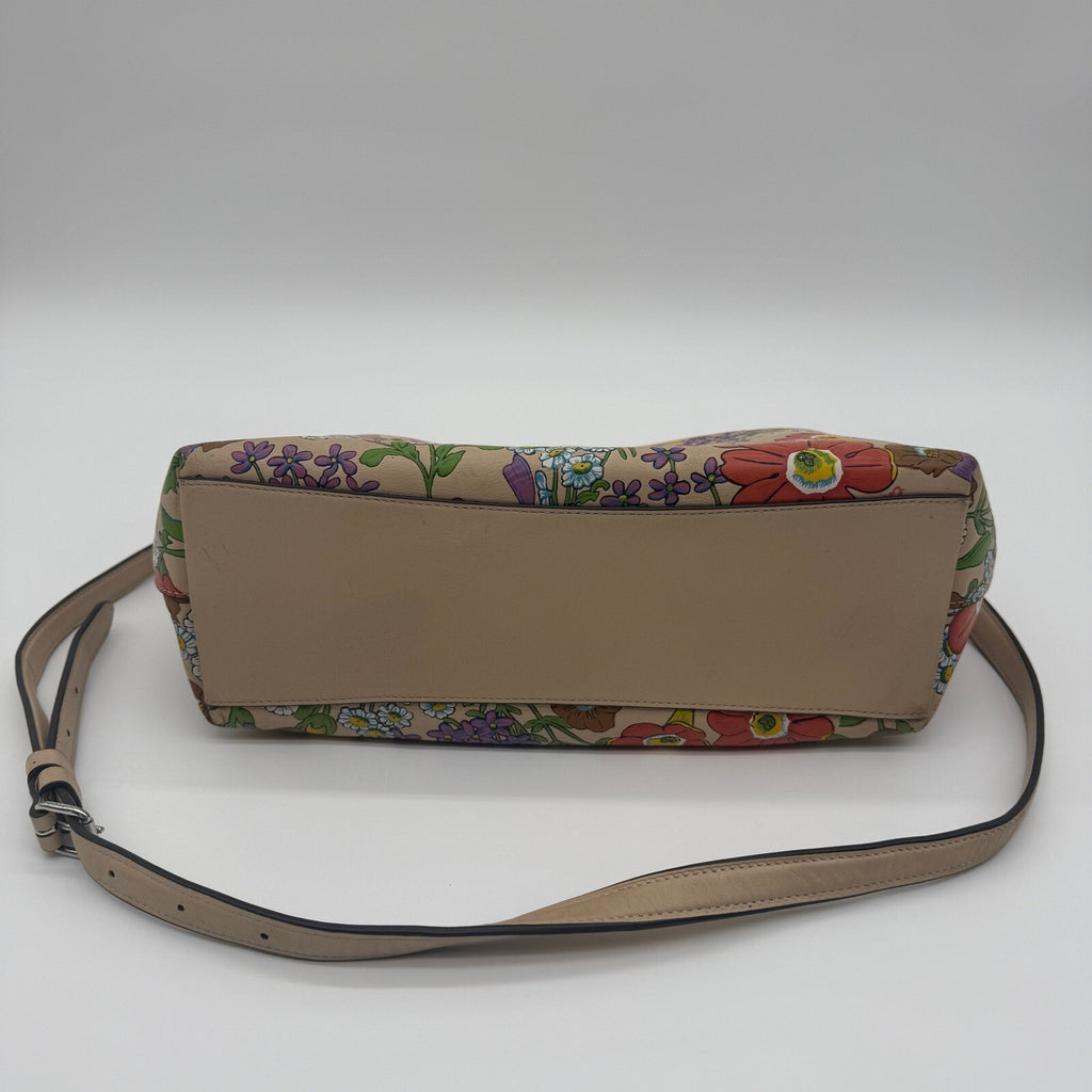 Coach Laurel Shoulder Bag Ivory Multi Pebble Leather Garden Floral Print CT222