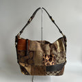 Coach Carly Patchwork Brown Mixed Media Hobo Bag 11496