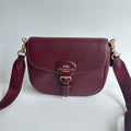Coach Amelia Saddle Bag Merlot Red Pebbled Leather Crossbody Handbag CP107