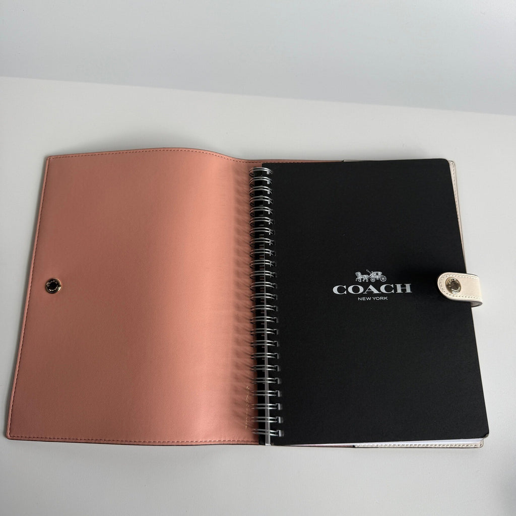 Coach Notebook Cover Sand Multi Signature Canvas Floral Print CA058