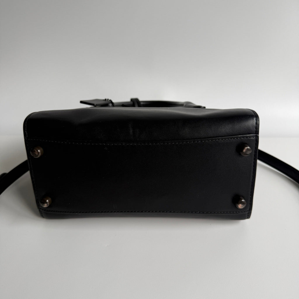 Coach Andrea Mini Carryall Black Leather Crossbody Satchel CO974