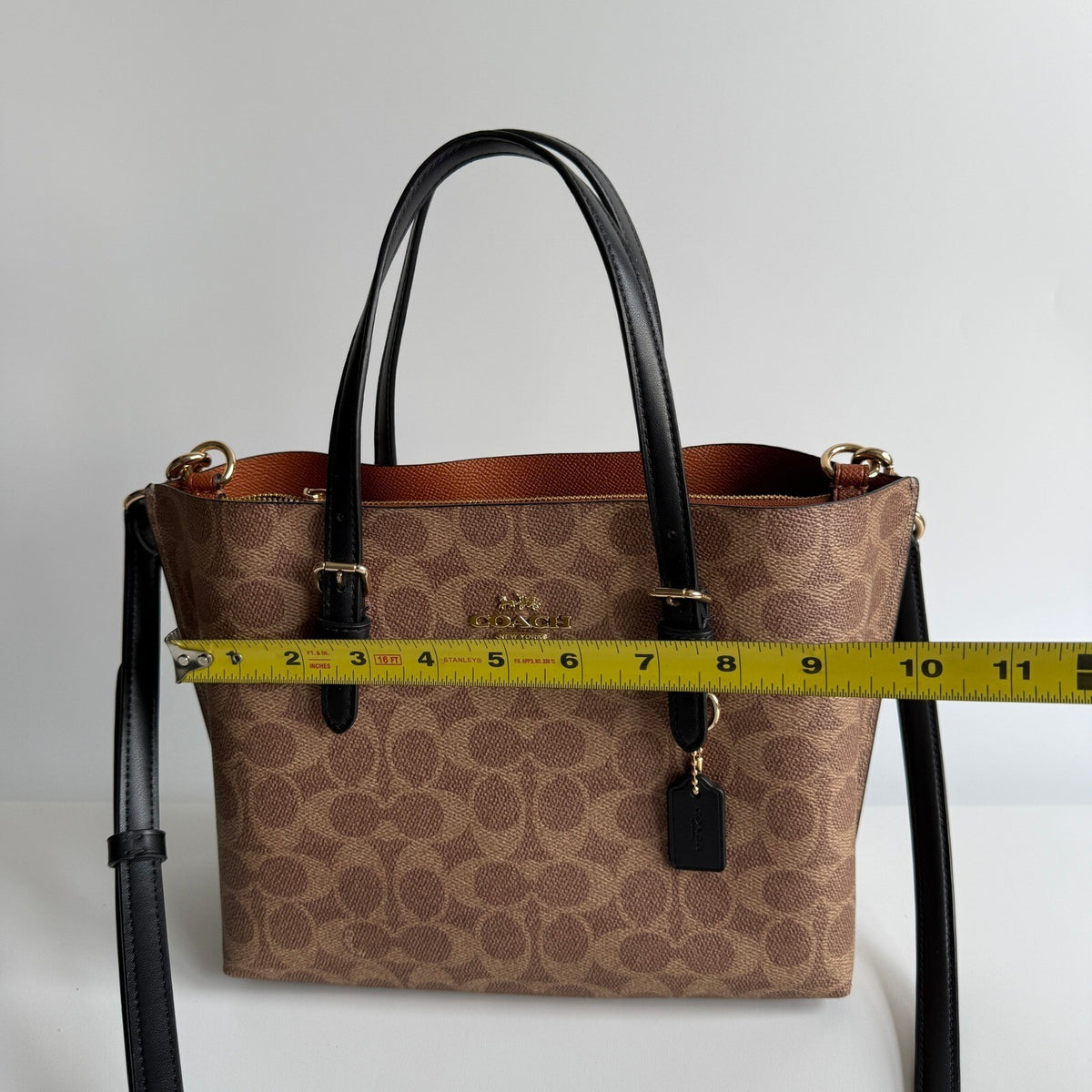 Coach Mollie Tote 25 Khaki Brown Signature Canvas Bag C4250