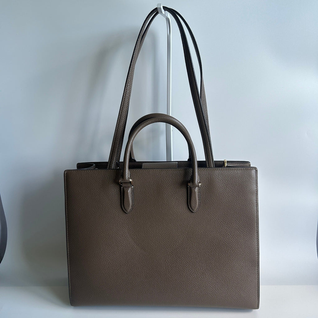 Coach Maggie Dark Stone Pebbled Leather Shoulder Bag CY666