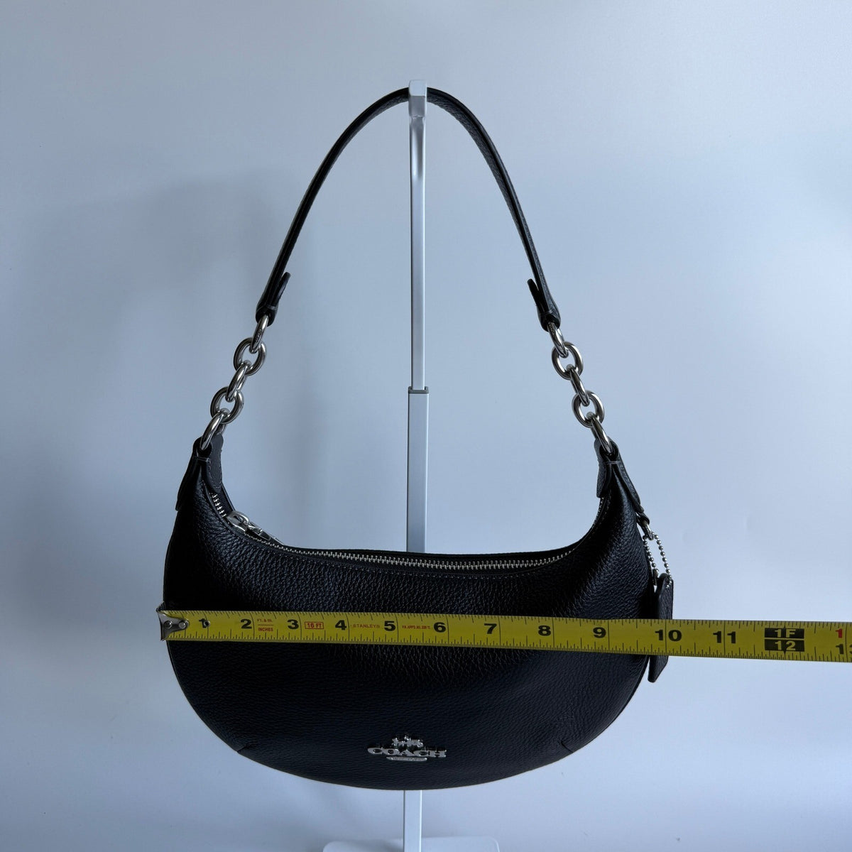 Coach Mini Payton Black Pebble Leather Shoulder Bag CEL088