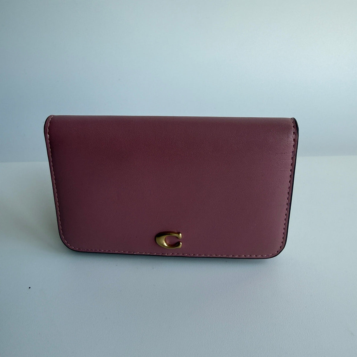 Coach Essential Slim Card Case Peony Pink Leather Wallet CR990