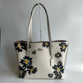 Coach Mollie Tote Chalk Multi Leather Floral Daisy Bag CZ593