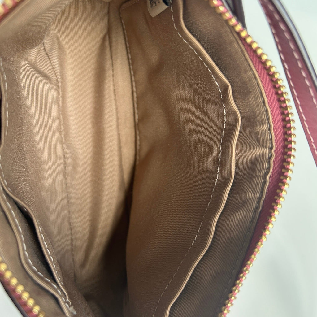 Coach Nolita 19 Khaki Stripe Heart Canvas Shoulder Bag CA796