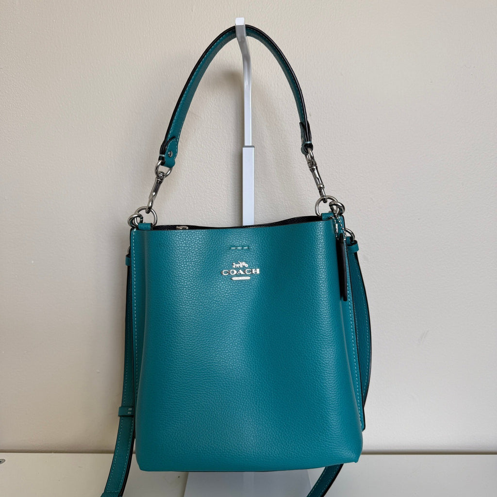 Coach Mollie Bucket Bag 22 Teal Pebble Leather CA177 Crossbody Shoulder Bag