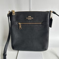Coach Mini Rowan File Crossbody Shoulder Bag Black Crossgrain Leather CE871