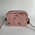 Coach Mini Camera Bag Pink Butterfly Print Leather Crossbody 2464