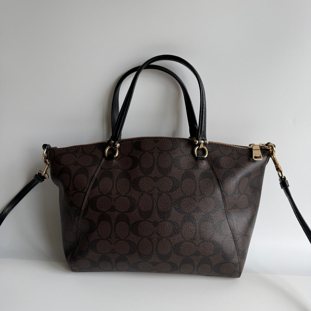 Coach Prairie Satchel Dark Brown Signature Canvas Bag F79998