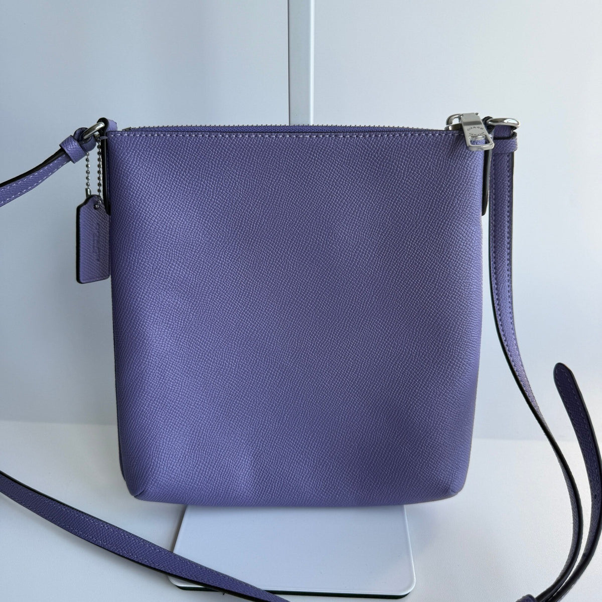 Coach Mini Rowan File Bag Light Violet Crossgrain Leather Crossbody CE871