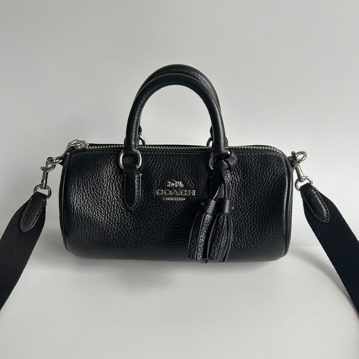 Coach Lacey Crossbody Satchel Black Refined Pebbled Leather CJ571 Bag