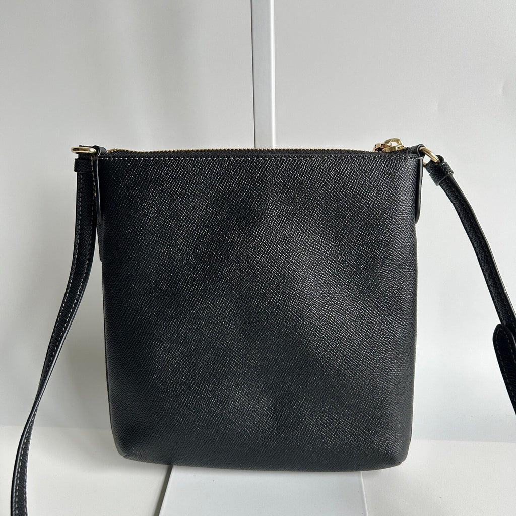 Coach Mini Rowan File Crossbody Shoulder Bag Black Crossgrain Leather CE871