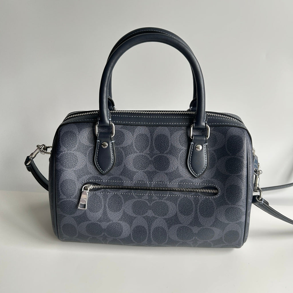 Coach Rowan Satchel Denim Midnight Signature Canvas Bag CH280