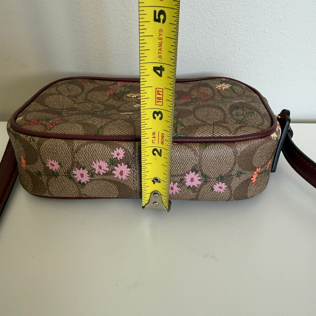 Coach Mini Jamie Camera Bag Khaki Multi Canvas Wildflower Crossbody CA719