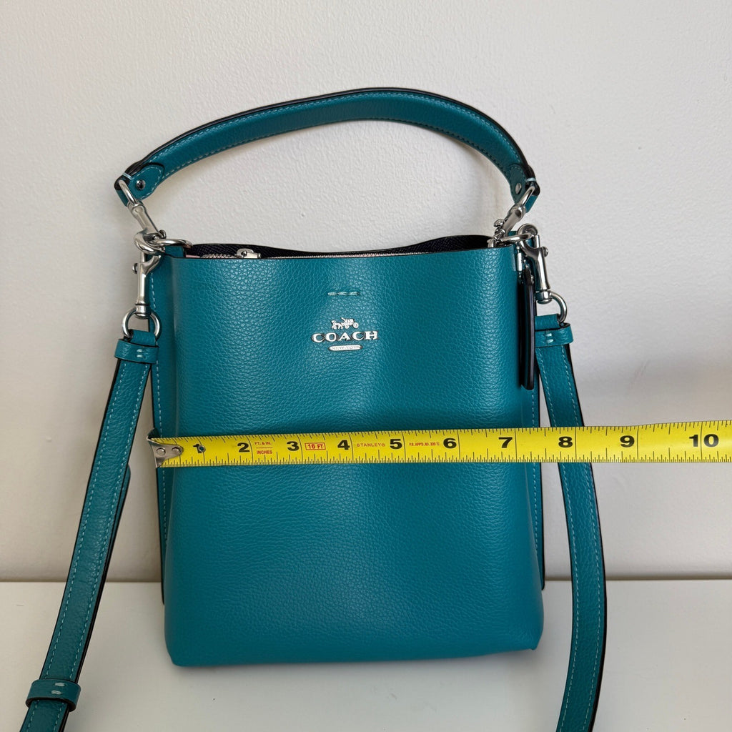 Coach Mollie Bucket Bag 22 Teal Pebble Leather CA177 Crossbody Shoulder Bag