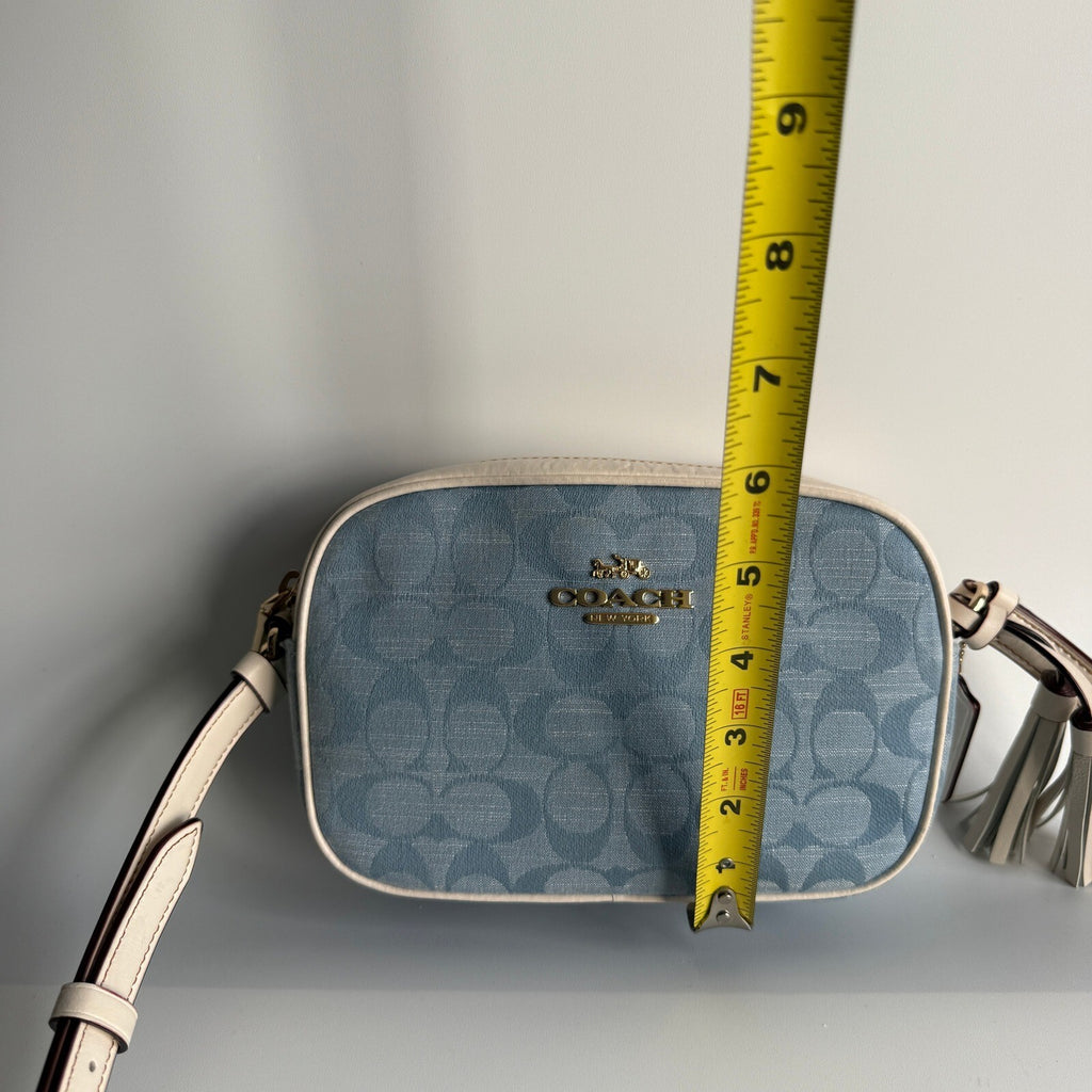 Coach Mini Jamie Camera Bag Denim Chambray Leather Crossbody CA732
