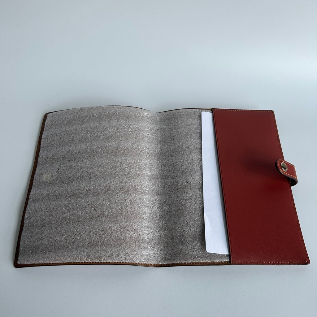 Coach Notebook Cover Signature Canvas Strawberry Print Brown Leather CH490