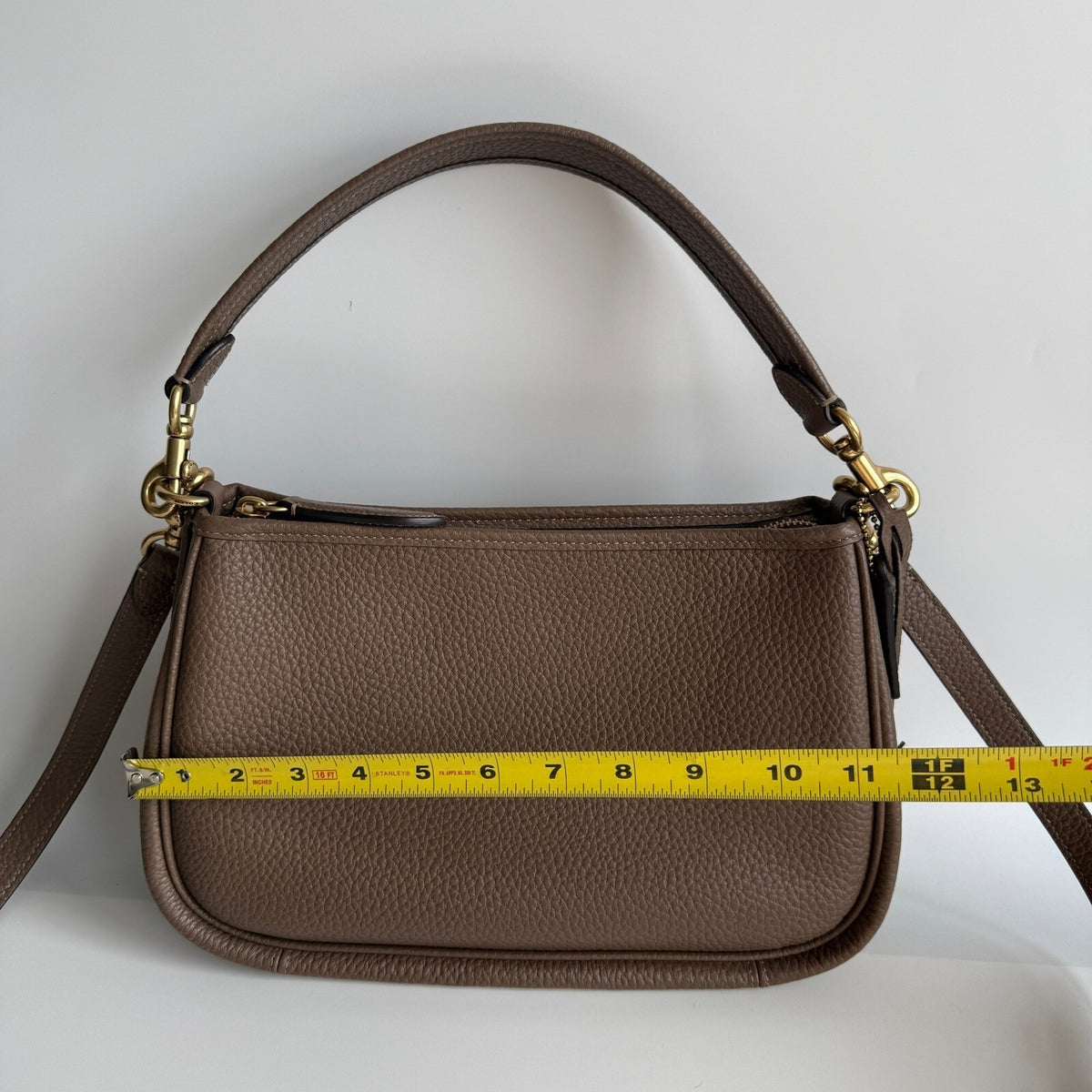 Coach Cary Crossbody Dark Stone Soft Pebble Leather CC437 Shoulder Bag