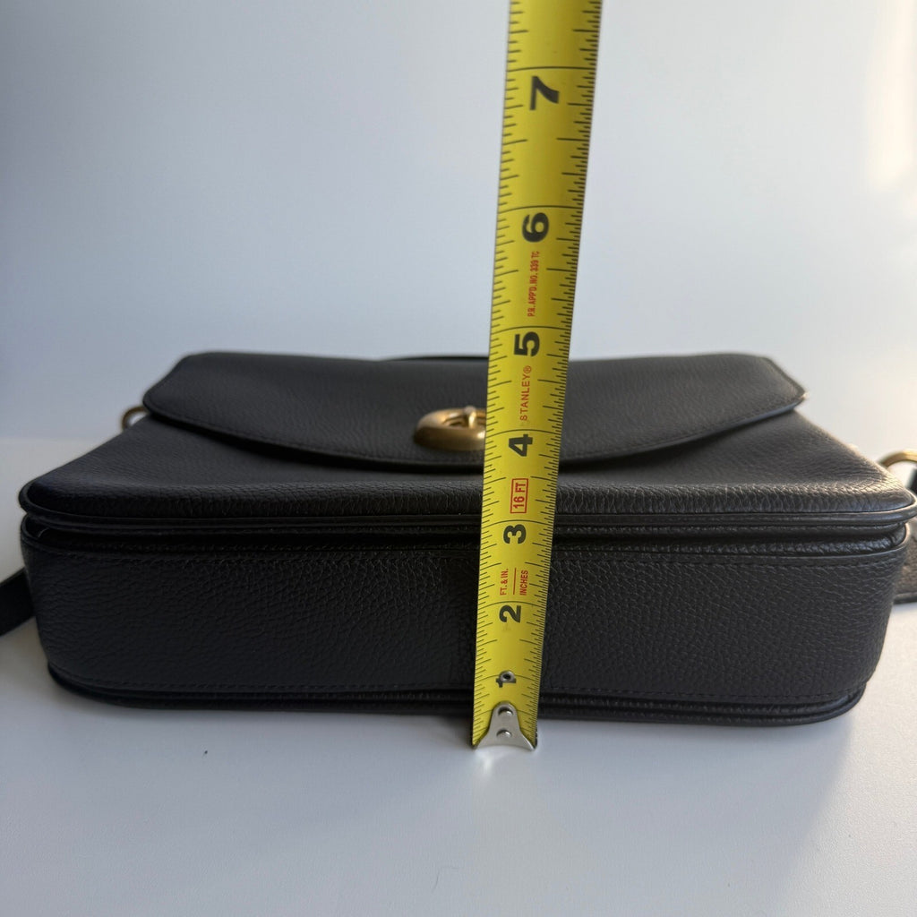 Coach Cassie 19 Black Polished Pebble Leather Crossbody Bag CV437