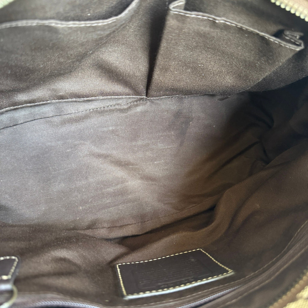 Coach Vintage Patchwork Brown Multi Canvas Suede Tote Bag 11495