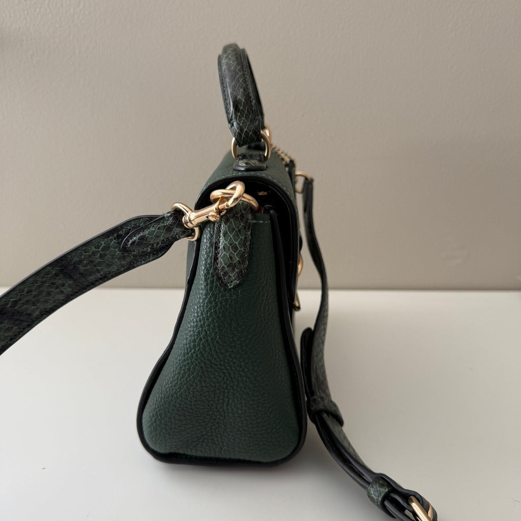 Coach Morgan Top Handle Satchel Dark Green Leather CE568