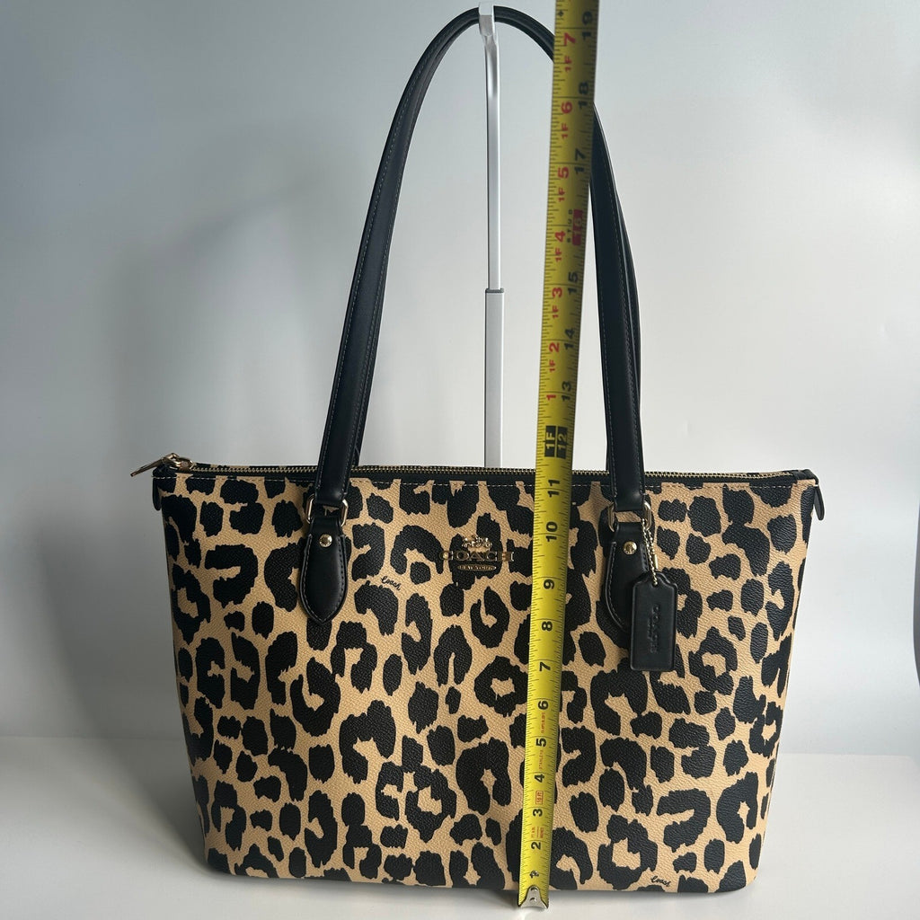 Coach Gallery Tote Leopard Print Multi Coated Canvas Bag CY347