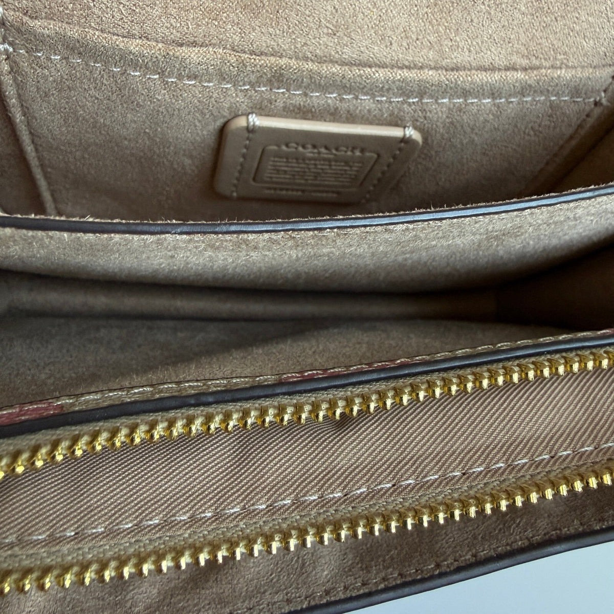 Coach Mini Klare Pink Heart Signature Canvas Leather Crossbody Bag CO950