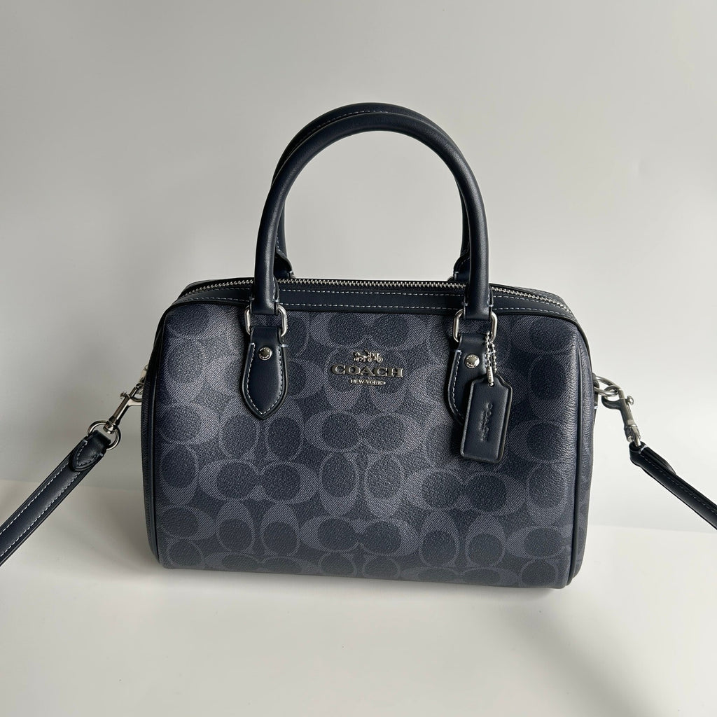 Coach Rowan Satchel Denim Midnight Signature Canvas Bag CH280