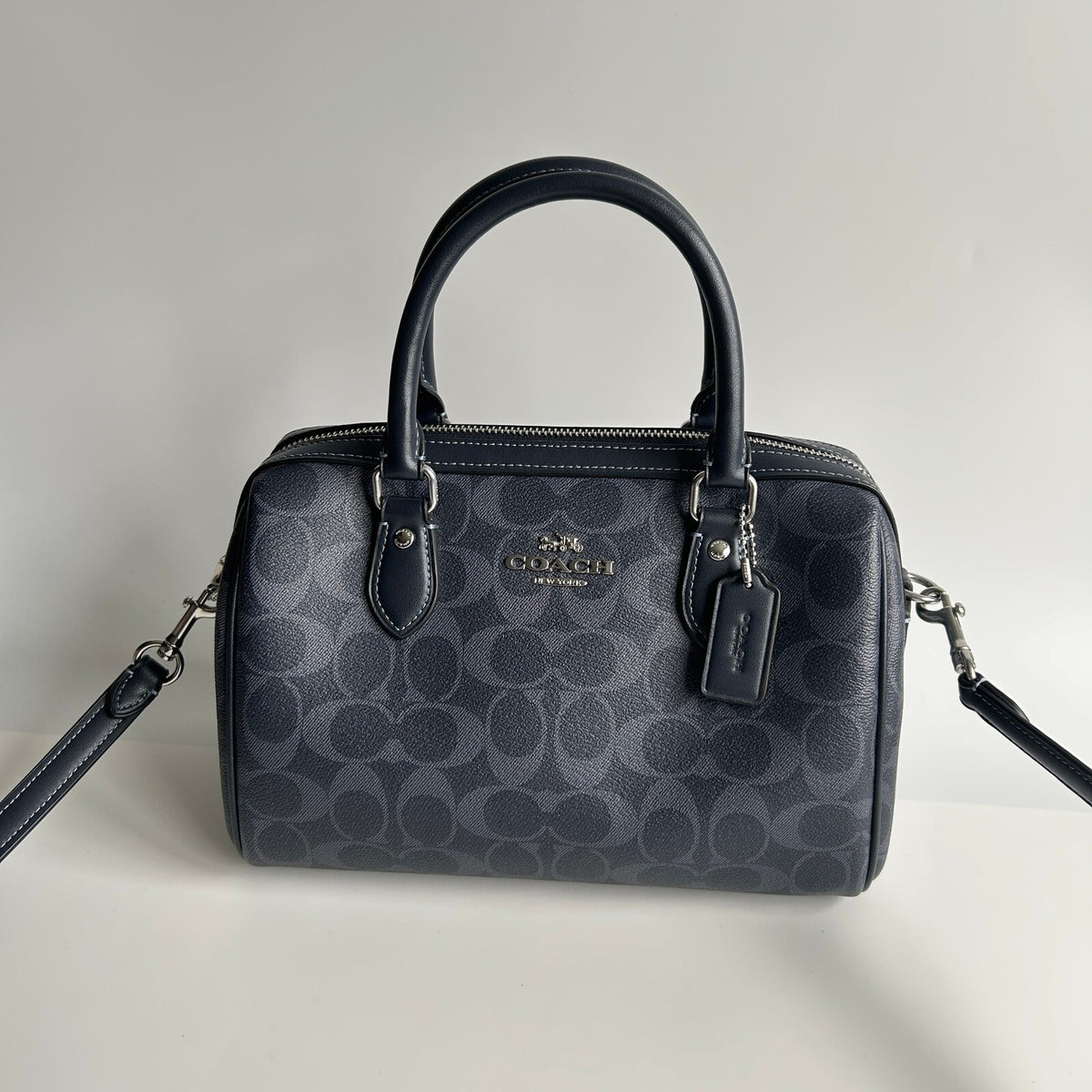 Coach Rowan Satchel Denim Midnight Signature Canvas Bag CH280