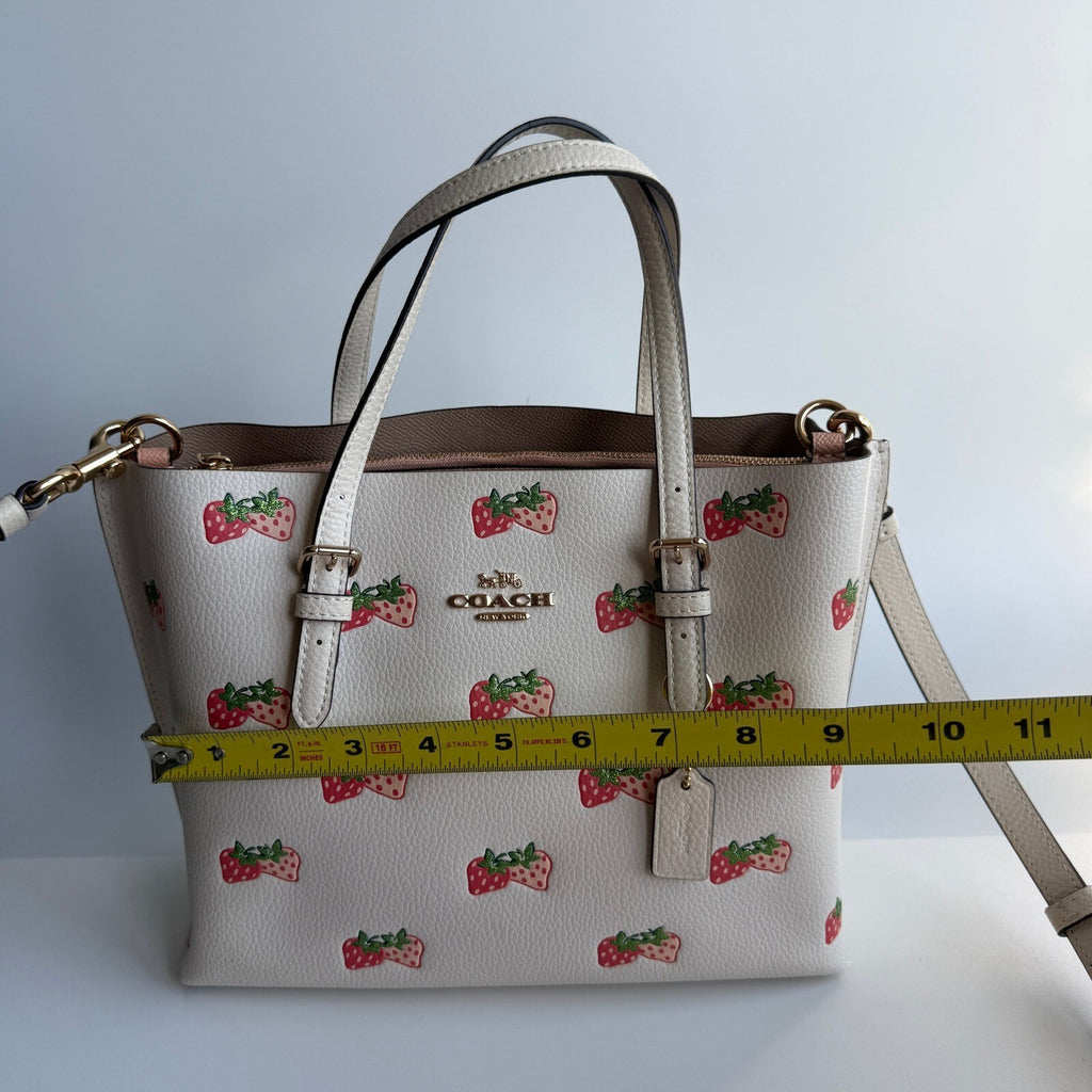 Coach Mollie Tote 25 Chalk Multi Canvas Strawberry Print CB600 Mini Crossbody