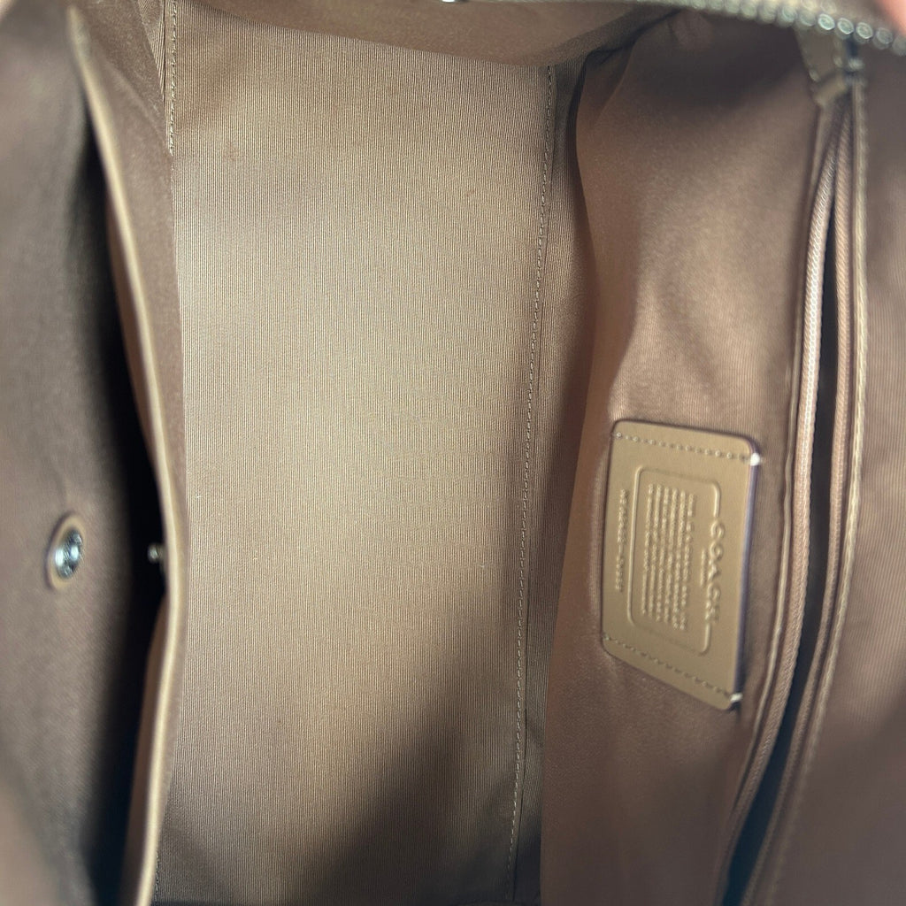 Coach Large Rowan Satchel Sand Taupe Signature Canvas Bag CV959
