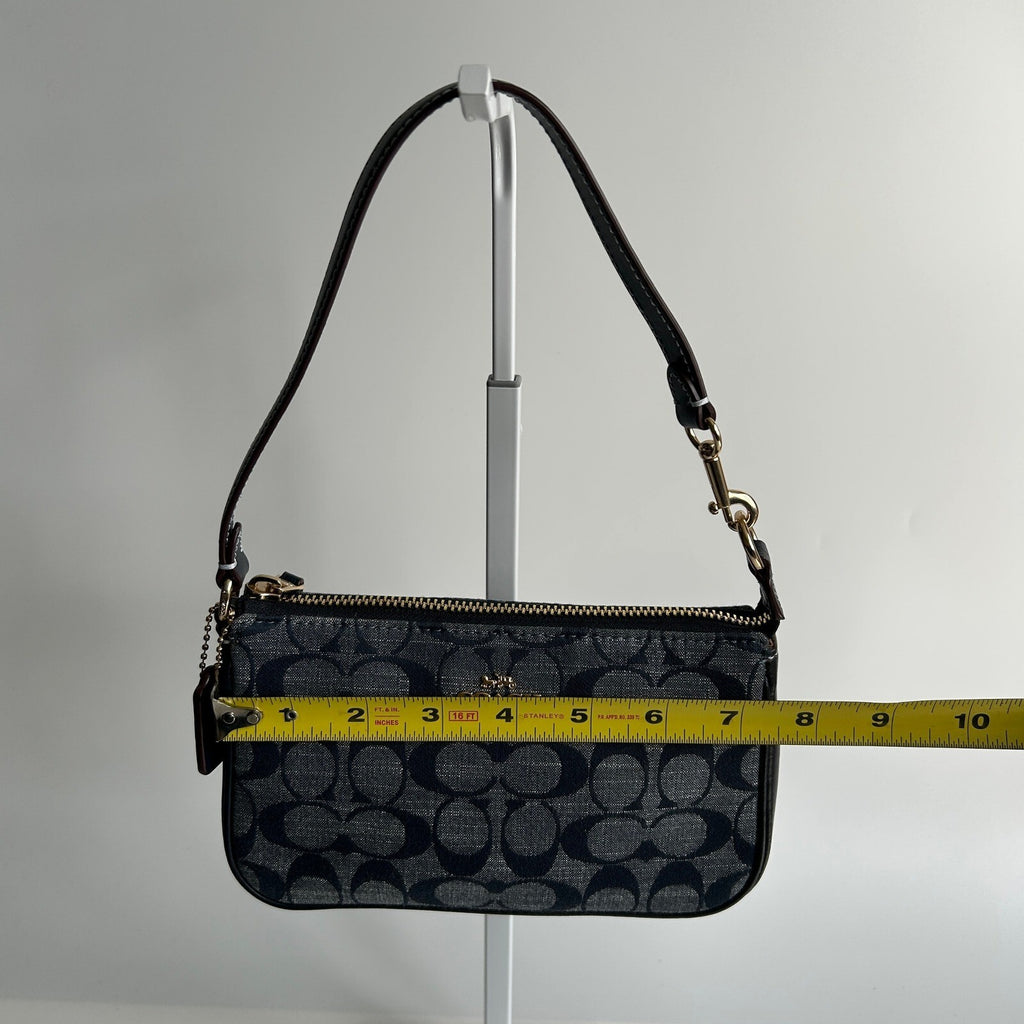 Coach Nolita 19 Charcoal Black Signature Canvas Denim Shoulder Bag CW426