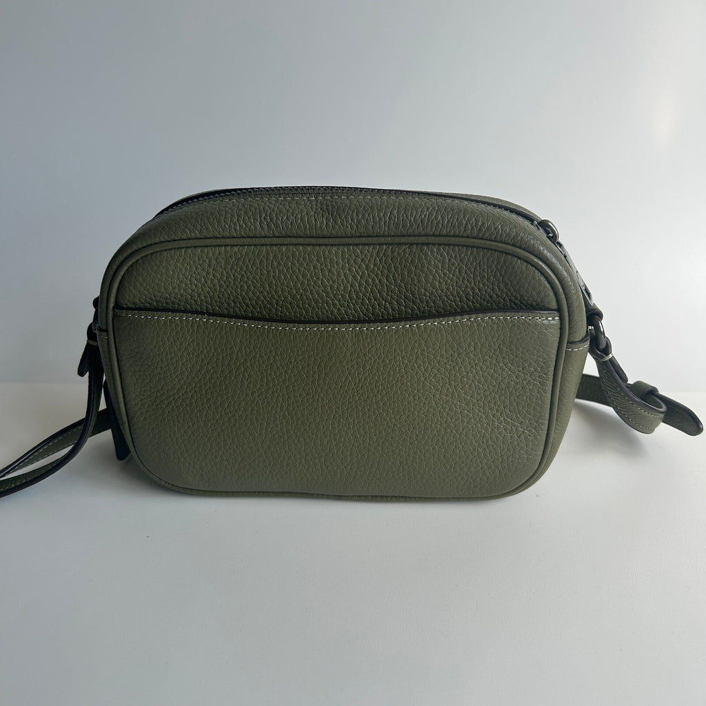 Coach Mini Jamie Camera Bag Olive Green Pebbled Leather Crossbody CQ875