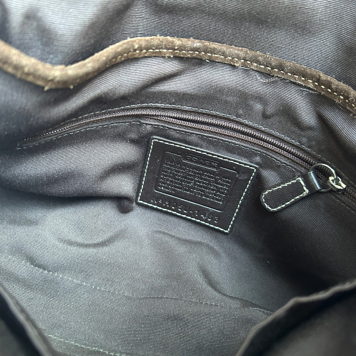 Coach Soho Brown Signature Canvas Suede Flap Bag F10925
