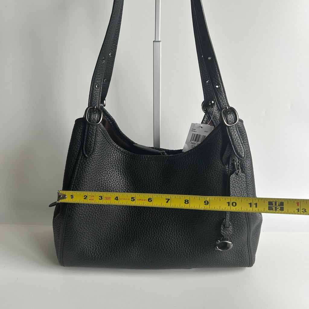 Coach Lori Shoulder Bag Black Pebble Leather C4824