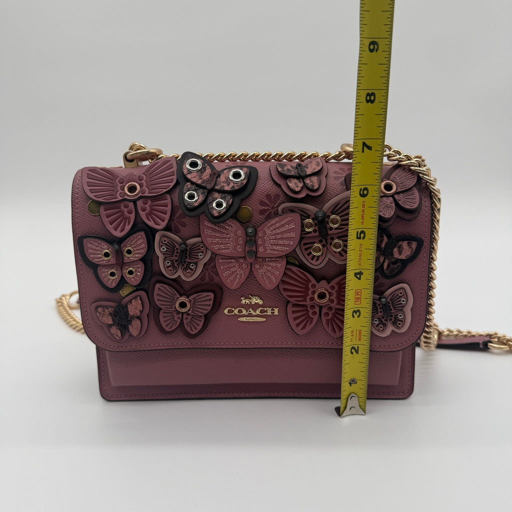 Coach Klare Crossbody Mauve Pink Butterfly Applique Leather 1425 Shoulder Bag