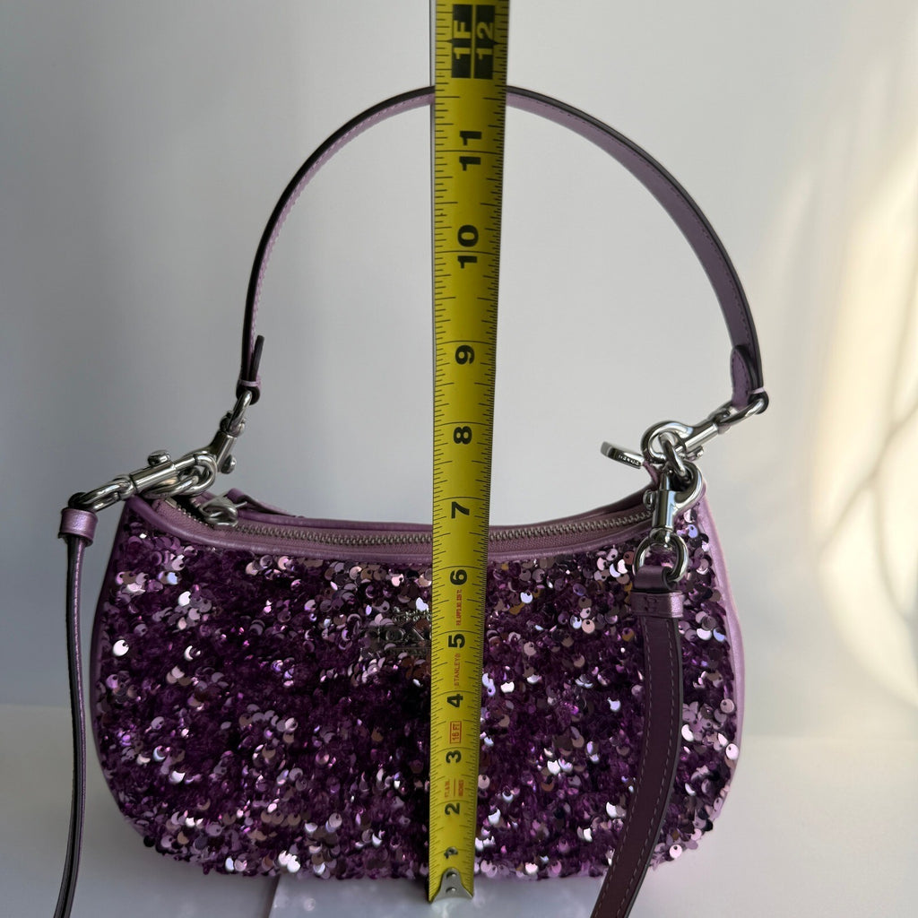Coach Teri Shoulder Bag Lilac Purple Sequins CQ556 Crossbody Evening Purse