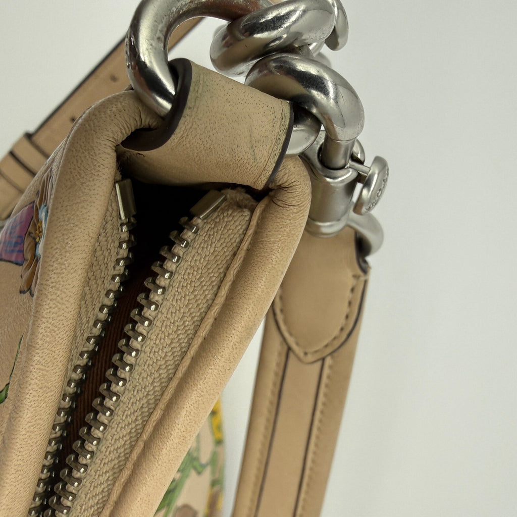 Coach Laurel Shoulder Bag Ivory Multi Pebble Leather Garden Floral Print CT222