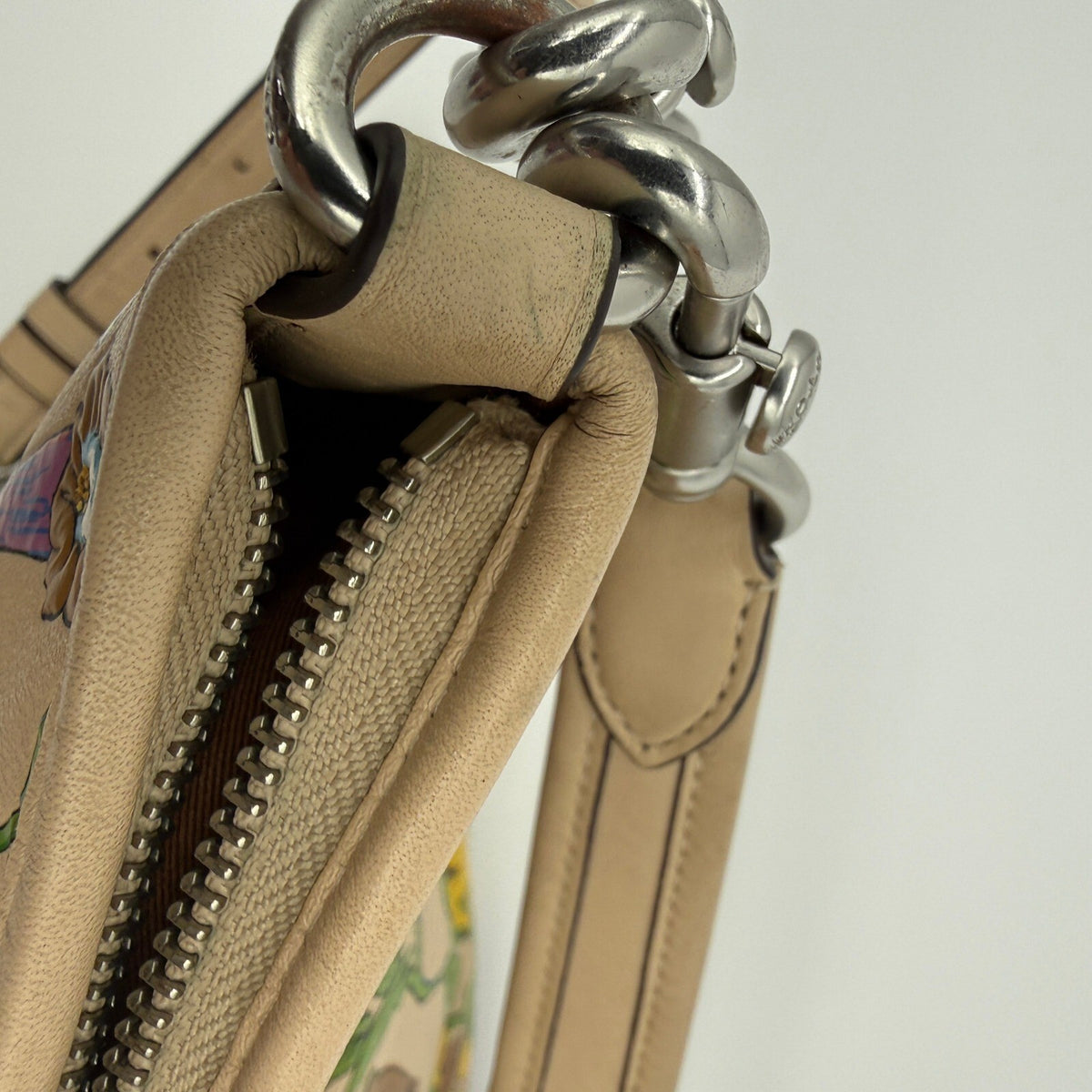 Coach Laurel Shoulder Bag Ivory Multi Pebble Leather Garden Floral Print CT222