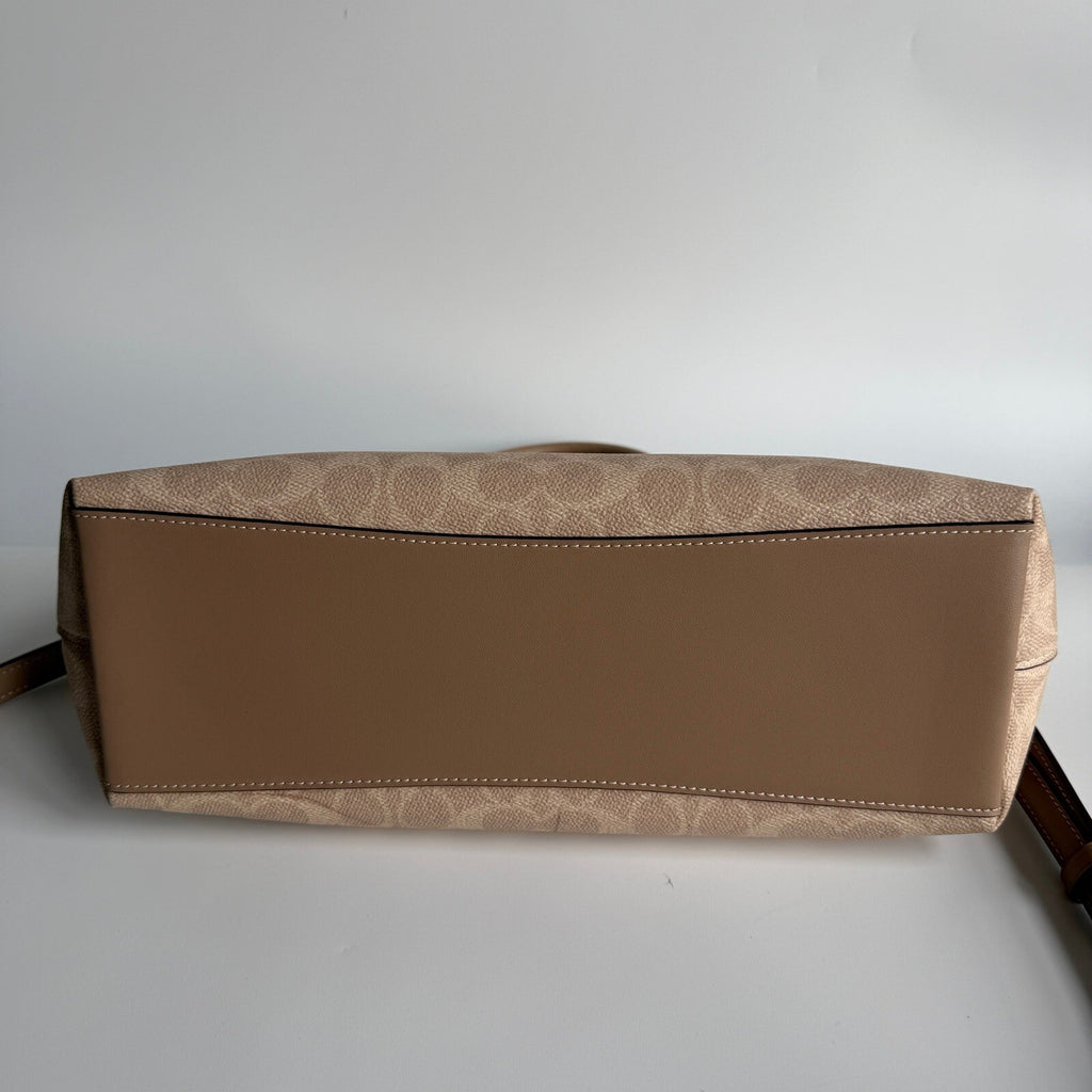 Coach Georgia Satchel Sand Taupe Signature Canvas CW422 Crossbody Bag