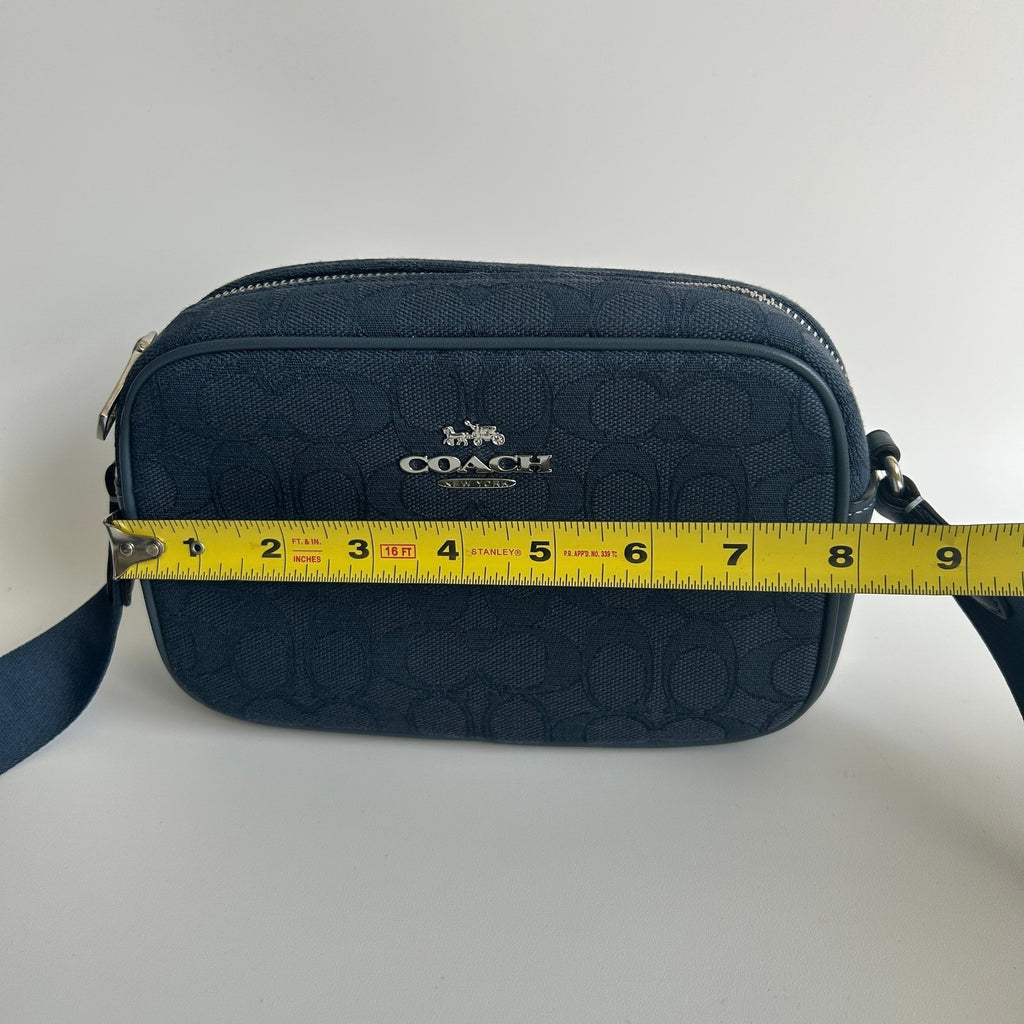 Coach Mini Jamie Camera Bag Blue Signature Jacquard Crossbody CT861