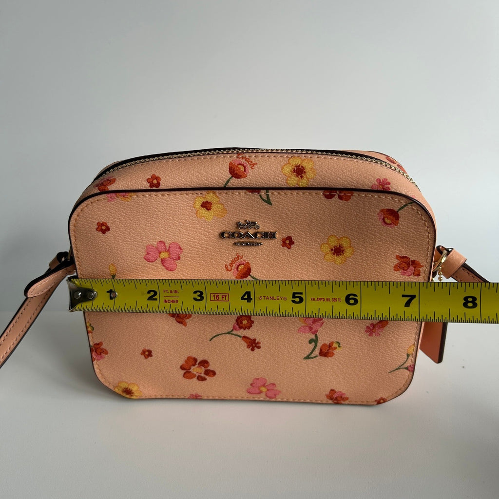 Coach Mini Camera Bag Faded Blush Floral Leather Crossbody C8699