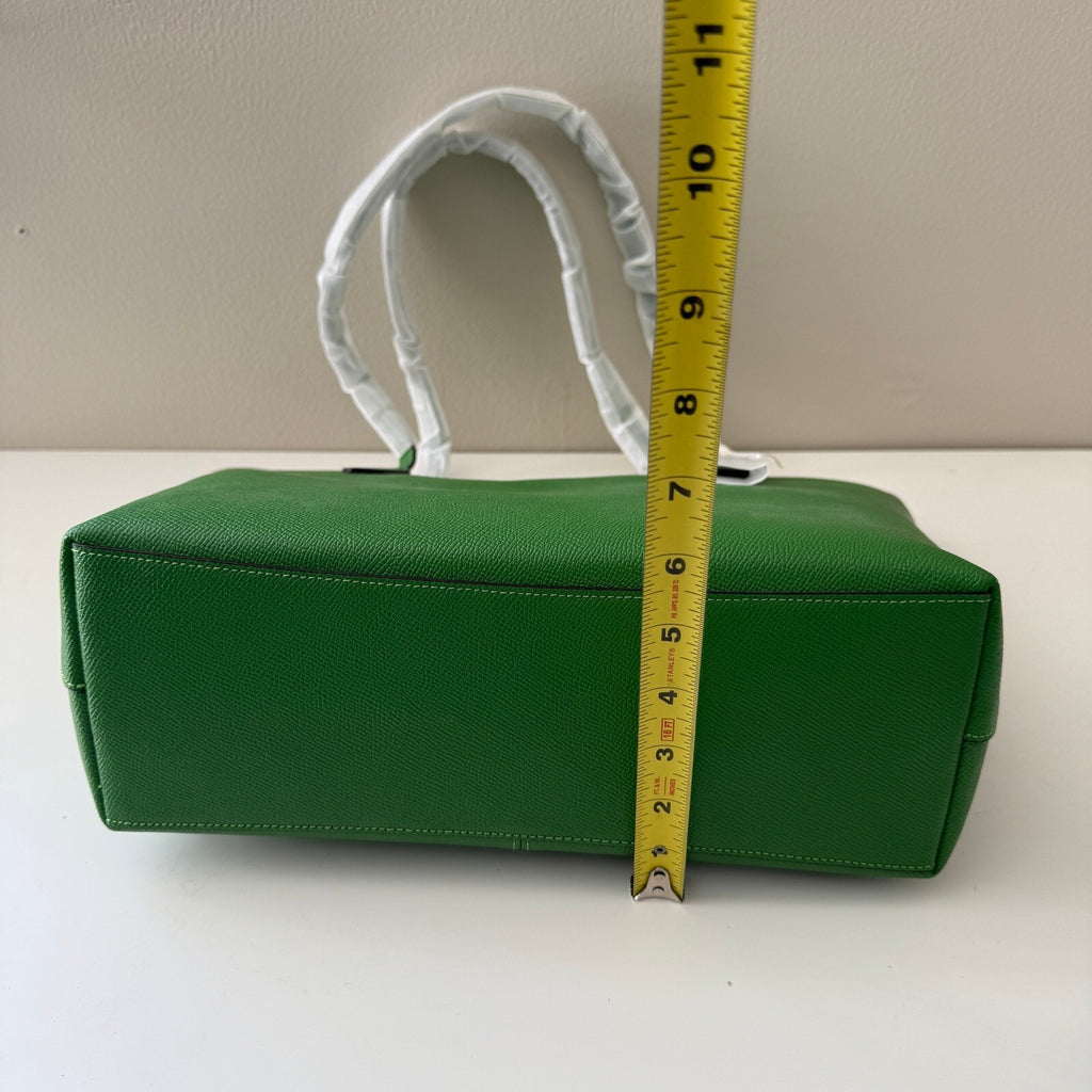 Coach Zip Top Tote Kelly Green Crossgrain Leather Bag 4454