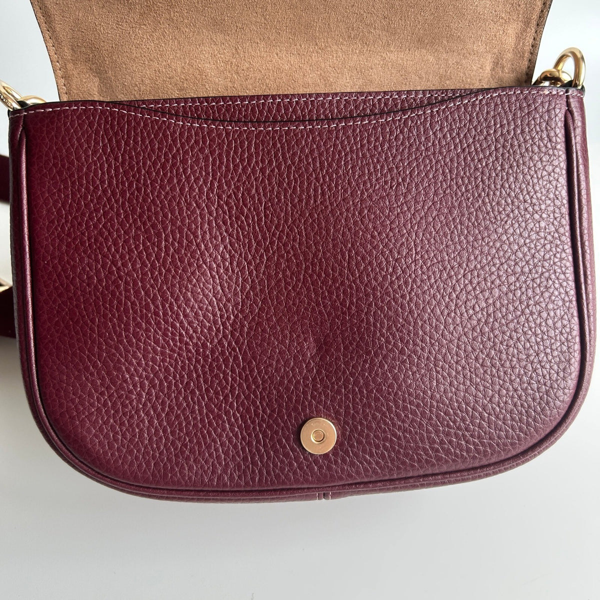 Coach Amelia Saddle Bag Merlot Red Pebbled Leather Crossbody Handbag CP107