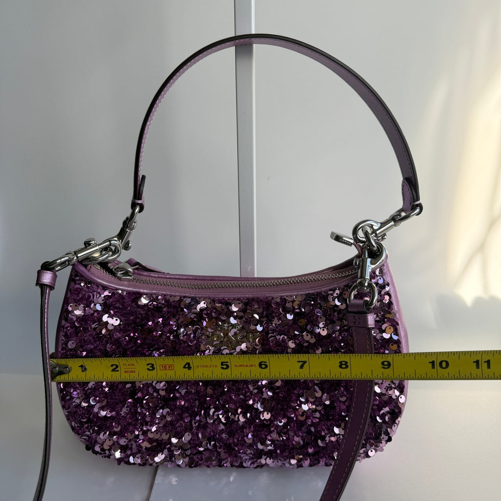 Coach Teri Shoulder Bag Lilac Purple Sequins CQ556 Crossbody Evening Purse